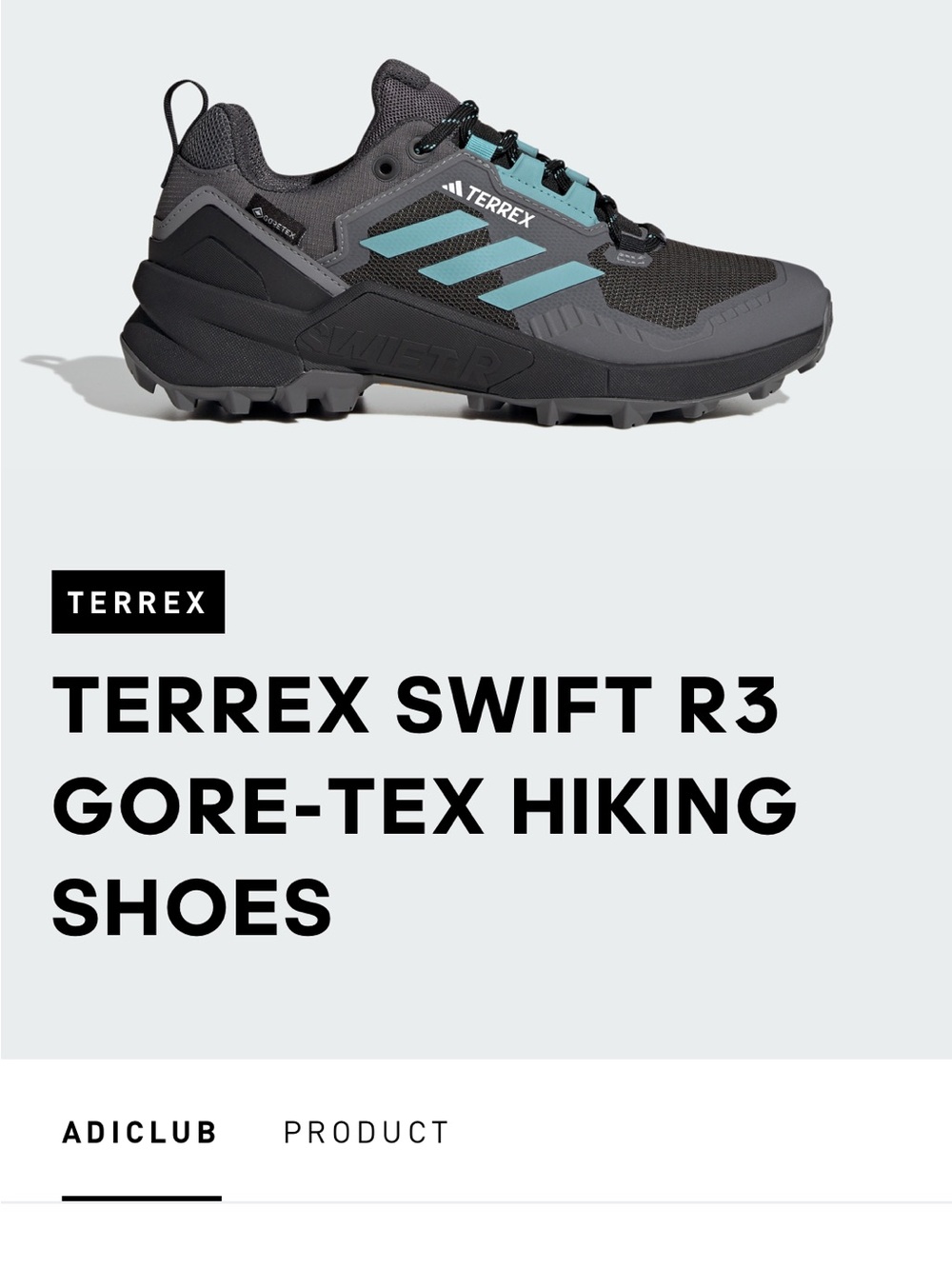Adidas Terrex Swift R3 GTX Women's Trail Shoes — Gray/Teal